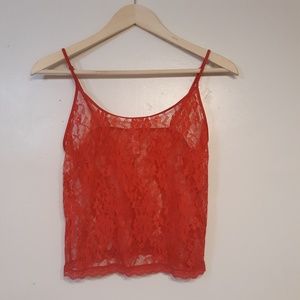 Victoria's Secret Red Lace Negligee/Cami Top